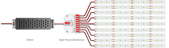Verteiler Powersplitter für SMD und COB PCB LED Streifen 2 Polig